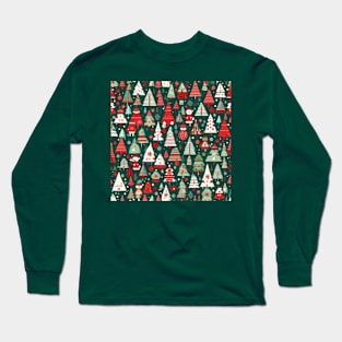 christmas trees pattern gift Long Sleeve T-Shirt